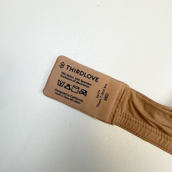 Thirdlove 24/7 Classic T-Shirt Bra Beige Nude - 38D - Picture 7 of 8